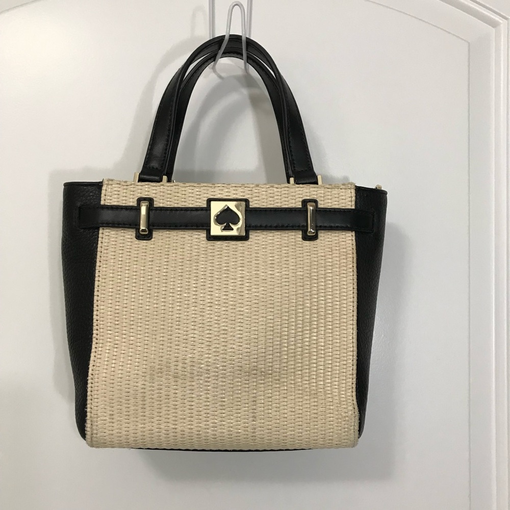 Kate Spade Limited Edition New York Houston Street Leo Straw & Leather Tote Bag